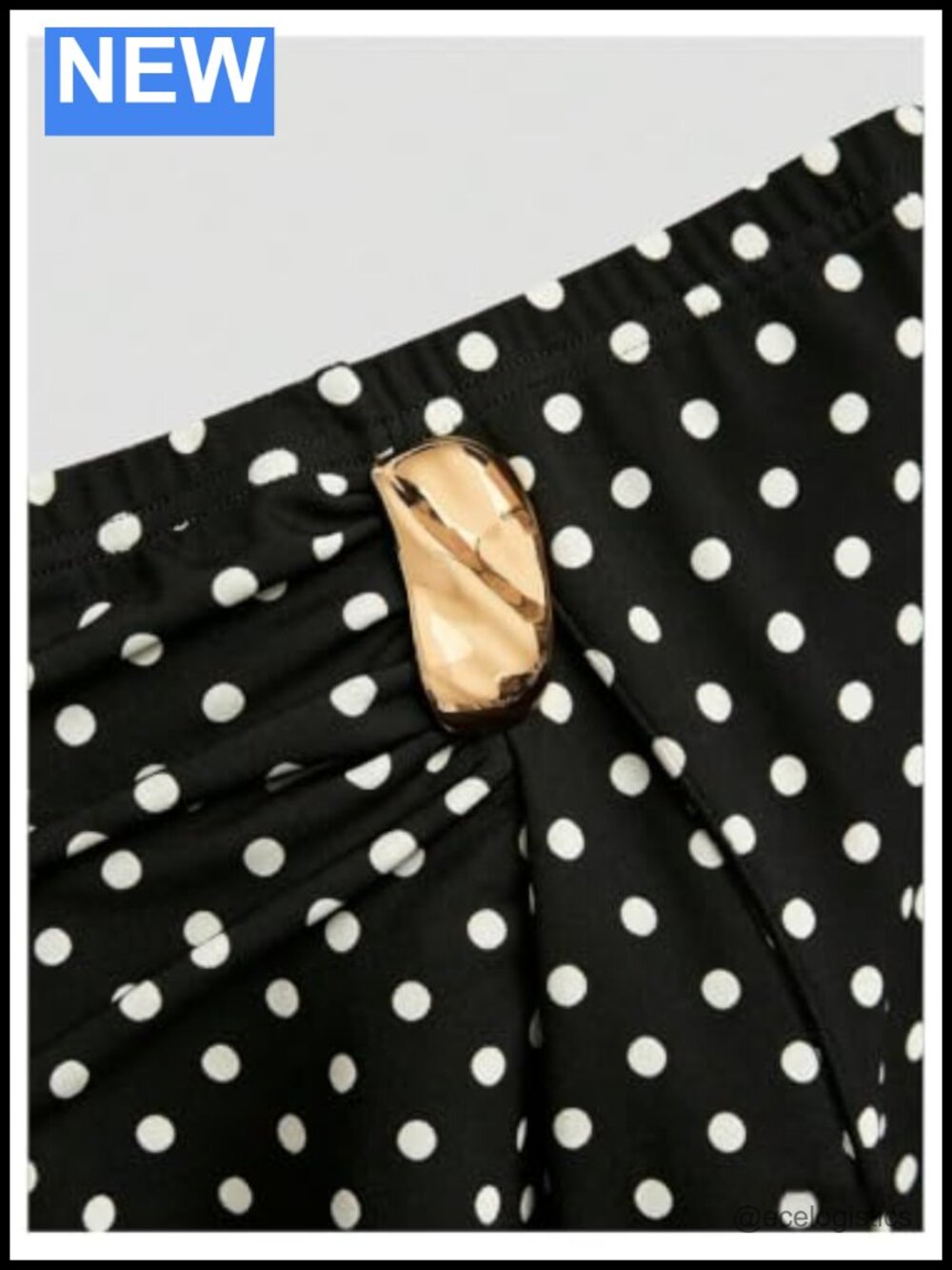 Plus Size Polka Dots Ruffle High Rise Maxi Skirt - Picture 2 of 4